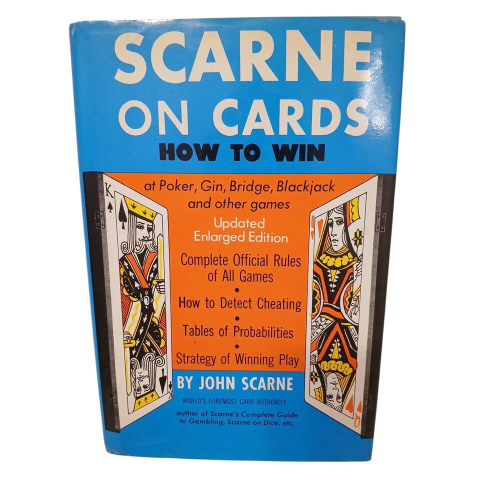 1974 John Scarne On Cards Hardcover Dust Jacket Cheating Gambling Technical How